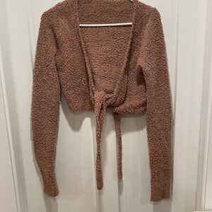 SKIMS Brown Tie-Front Cardigan
